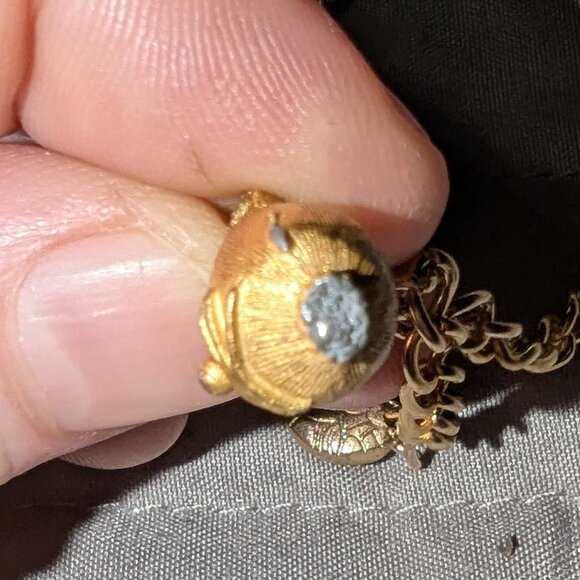 $1 with Bundle ~ Chain Charm Bracelet with Green Rhinestone Eyed Cat Head 4461 - Picture 3 of 6